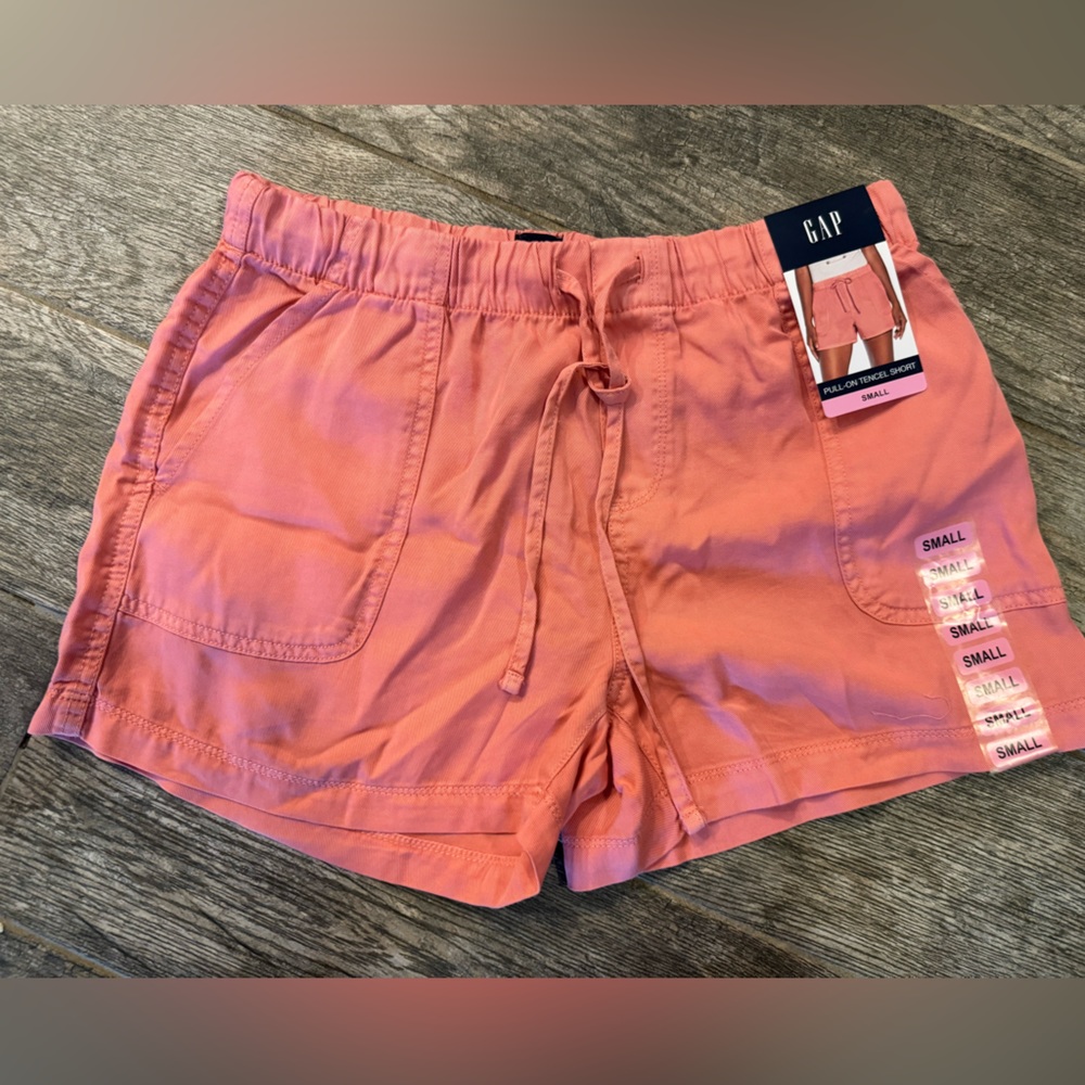 NWT Gap Pull On Tencel Knit Shorts With Pockets Pink Small